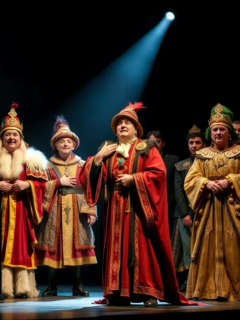 A vibrant photograph capturing a scene from an upcoming theatrical performance by DEVIATION 88, featuring actors in costume on a well-lit stage, with a focus on the emotion and drama of the play.